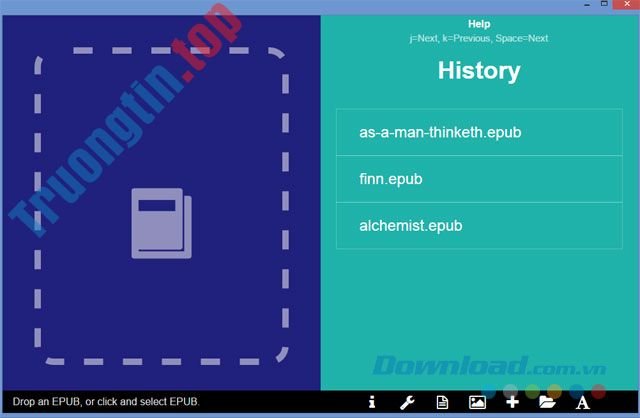 Trang&nbsp;chủ&nbsp;của&nbsp;ứng&nbsp;dụng&nbsp;Simple&nbsp;EPUB&nbsp;Reader