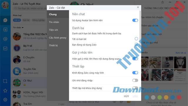 Giao&nbsp;diện&nbsp;Zalo&nbsp;-&nbsp;Cài&nbsp;đặt