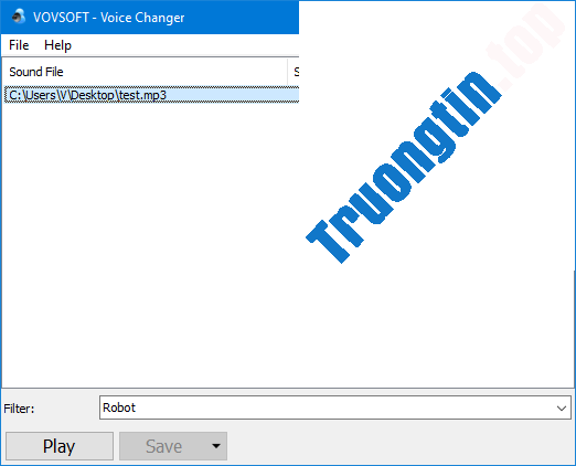Giao diện trực quan, dễ sử dụng của phần mềm VOVSOFT Voice Changer