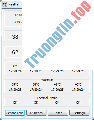 Download Real Temp 3.70 – Ứng dụng theo dõi nhiệt độ CPU Intel