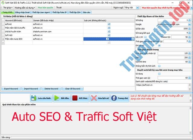 Phần mềm Soft Việt SEO & Kéo Traffic