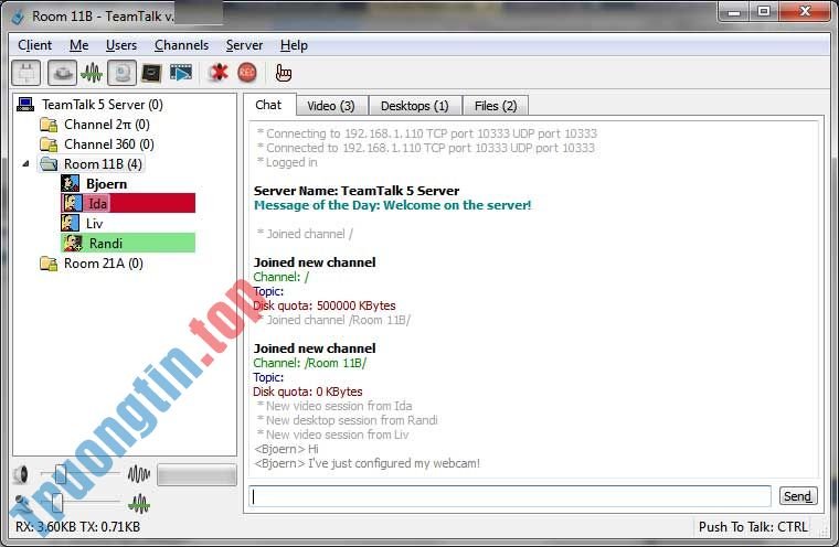 Download TeamTalk 5.5 – Phần mềm chat video đa chức năng – Trường Tín