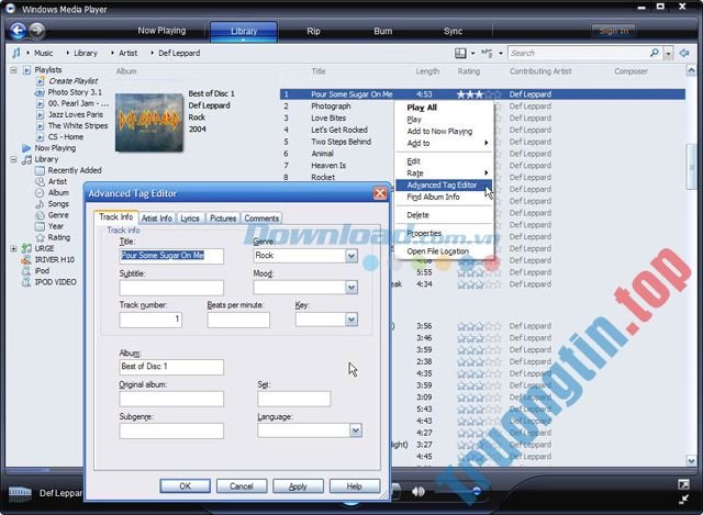 Thư viện của Windows Media Player