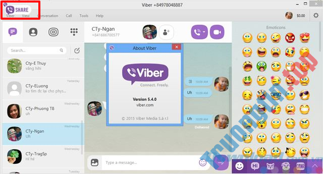 Ứng dụng hỗ trợ chia sẻ nhanh chóng cho Viber