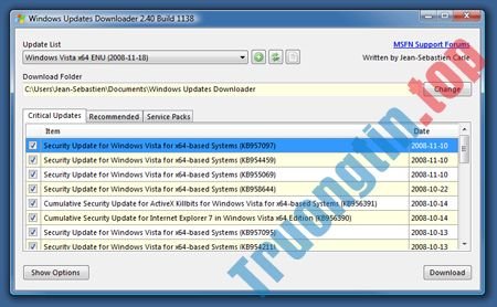 Download Windows Updates Downloader 2.50 Build 1002 – Update Windows cực nhanh