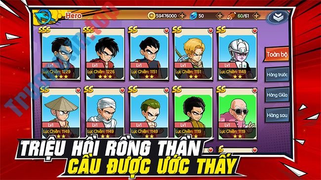 Download Rồng Thần Huyền Thoại cho Android – Game đấu tướng chiến thuật chủ đề Dragon Ball