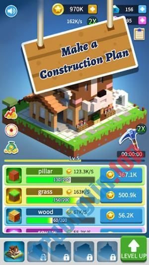 Download Block Building 3D cho Android 1.0.0 – Game clicker xây nhà nhàn rỗi