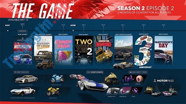 Season 2 Episode 2: The Game bao gồm sự kiện mới và những mẫu xe đua, item độc quyền trong thời gian giới hạn