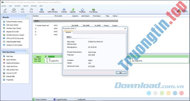 Download AOMEI Partition Assistant 9.4 – Phần mềm quản lý phân vùng ổ cứng