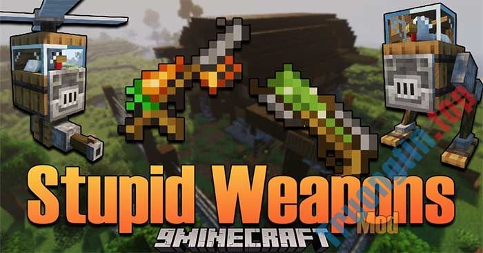 Stupid Weapons Mod 1.16.5 sẽ thêm vào Minecraft rất nhiều vũ khí độc đáo