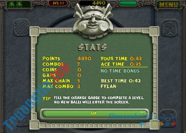 Kết&nbsp;quả&nbsp;chơi&nbsp;trong&nbsp;Zuma