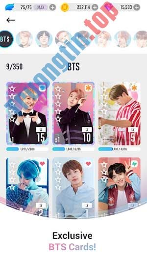 Thu&nbsp;thập&nbsp;các&nbsp;thẻ&nbsp;thành&nbsp;viên&nbsp;BTS