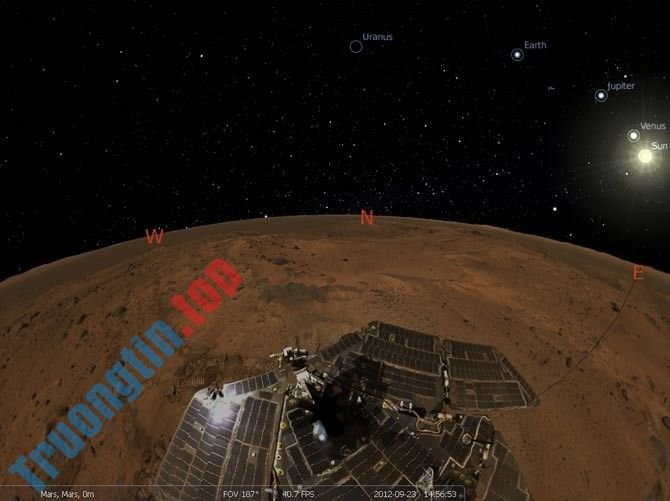 Quan sát Sao Hỏa trong phần mềm Stellarium