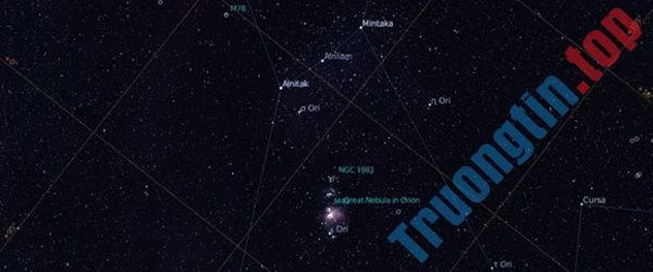 Hình ảnh chòm sao trên Stellarium