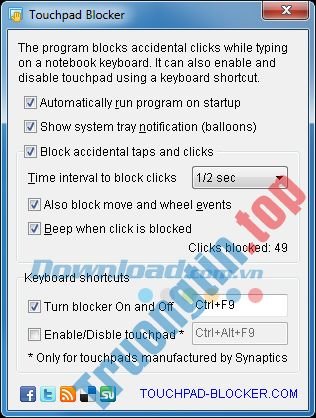 Download Touchpad Blocker – Khóa Touchpad Laptop, tắt Touchpad khi cắm chuột
