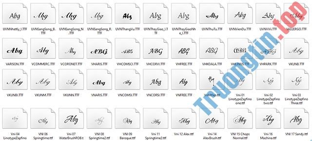 Bộ Font chữ viết tay tiếng Việt