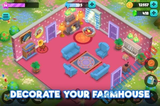 Download WeFarm cho Android 0.68.2 - Game nông trại xinh đẹp, vui nhộn 2 Trang trí ngôi nhà của bạn tuyệt đẹp