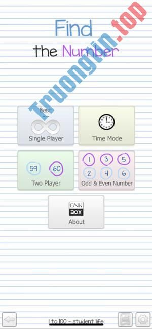 Download 1 to 100 cho iOS 1.2.9 – Game tìm số thú vị – Trường Tín