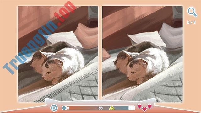 Cute Cat là game tìm điểm khác nhau giữa 2 bức tranh mèo đáng yêu