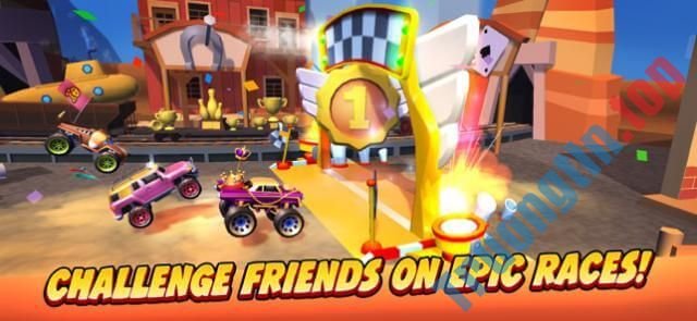 Thách thức bạn bè trong các cuộc đua hoành tráng trong game Nitro Jump Racing 