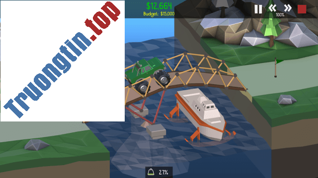 Xây những cây cầu đủ vững chắc, giúp các phương tiện đi qua an toàn trong game Poly Bridge 2