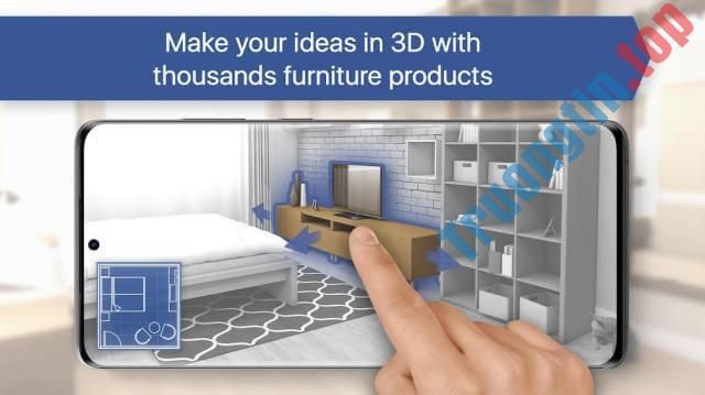 Room Planner cho bạn thể hiện ý tưởng của bạn trong môi trường 3D với hàng nghìn đồ nội thất