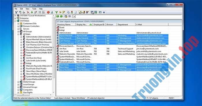 Download Hyena 14.4 - Phần mềm kiểm soát và quản trị mạng - Trường Tín 1 Hyena là phần mềm quản trị và kiểm soát hệ thống mạng có đầy đủ tính năng