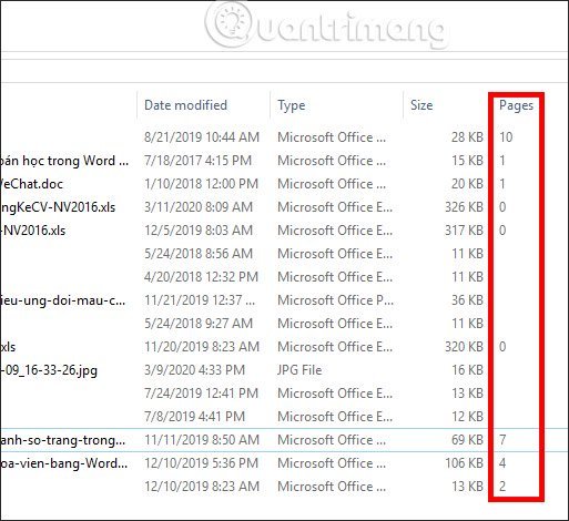 Cách đếm số trang Word không cần mở file
