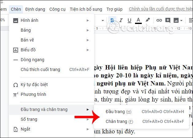Chèn&nbsp;đầu&nbsp;trang&nbsp;và&nbsp;chân&nbsp;trang