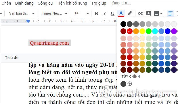 Đổi&nbsp;định&nbsp;dạng&nbsp;của&nbsp;tiêu&nbsp;đề&nbsp;