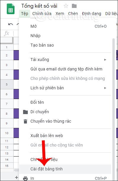 Cài&nbsp;đặt&nbsp;bảng&nbsp;tính&nbsp;