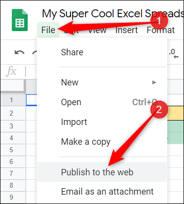 Click&nbsp;vào&nbsp;Publish&nbsp;to&nbsp;the&nbsp;Web&nbsp;trên&nbsp;Sheets