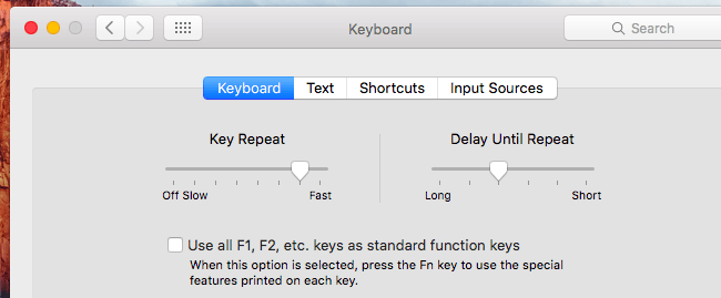 chọn “Use all F1, F2, etc. keys as standard function keys”.