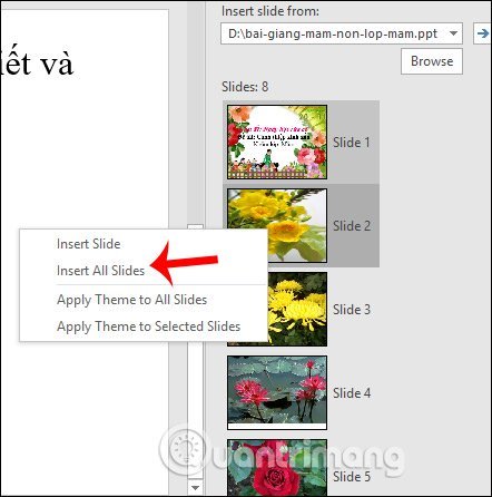 Chọn&nbsp;chèn&nbsp;slide&nbsp;
