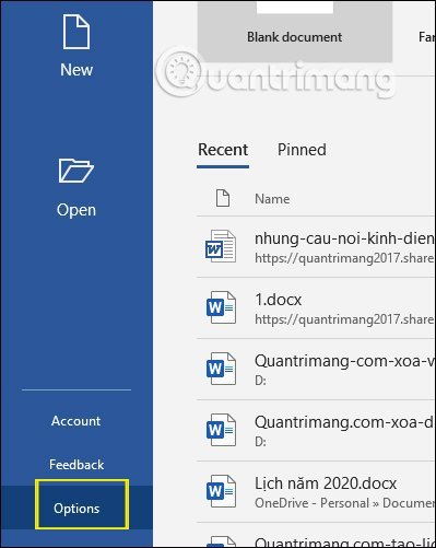 Options&nbsp;trong&nbsp;Word&nbsp;2019&nbsp;