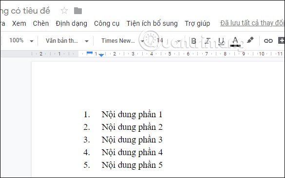 List&nbsp;cấp&nbsp;độ&nbsp;1&nbsp;