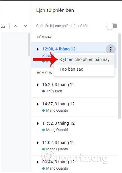 Đặt&nbsp;tên&nbsp;cho&nbsp;phiên&nbsp;bản&nbsp;