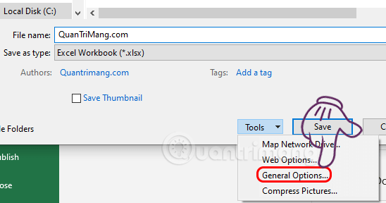 Chọn&nbsp;General&nbsp;Options...