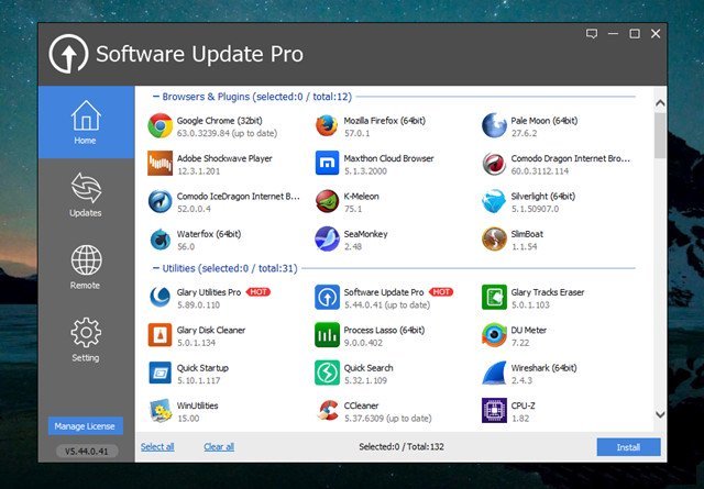 Giao&nbsp;diện&nbsp;chính&nbsp;của&nbsp;Glarysoft&nbsp;Software&nbsp;Update&nbsp;Pro