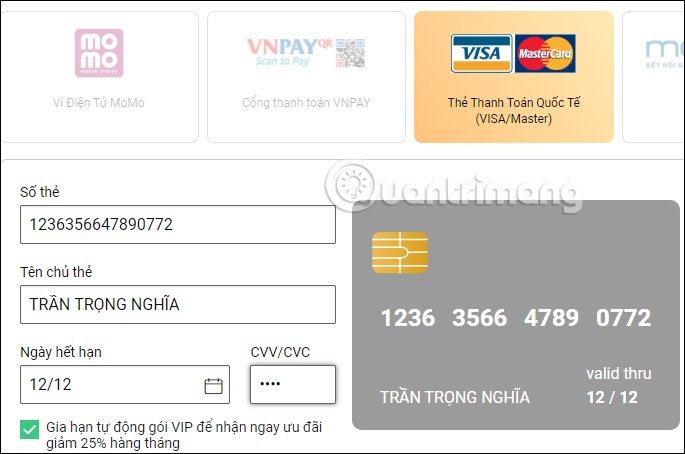 Thông&nbsp;tin&nbsp;thẻ&nbsp;VISA