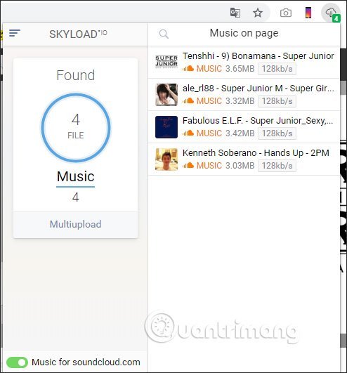 Skyload&nbsp;tải&nbsp;nhạc&nbsp;trên&nbsp;Chrome