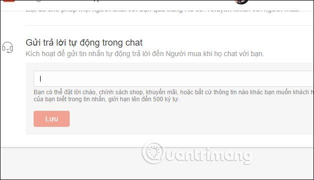 Cách trả lời tin nhắn tự động trên Shopee