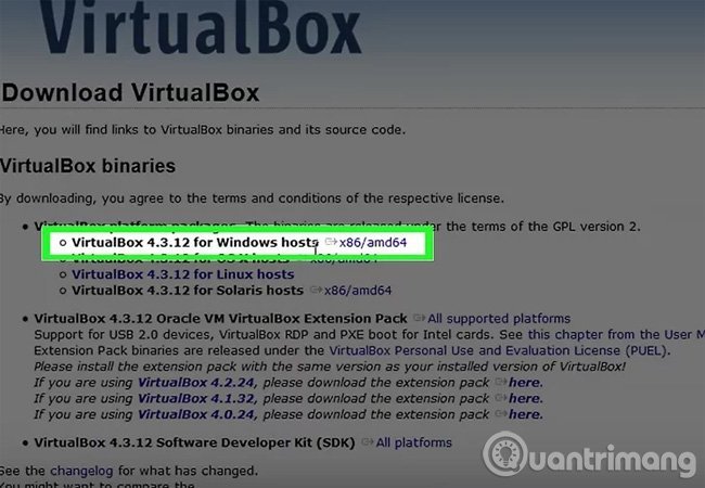Tải VirtualBox bản mới nhất.