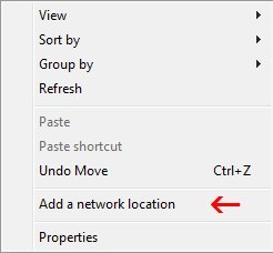 chọn&nbsp;Add&nbsp;a&nbsp;network&nbsp;location