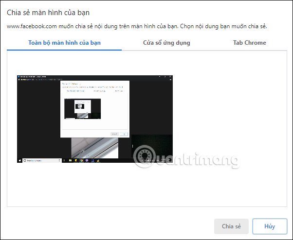 Chọn&nbsp;màn&nbsp;hình&nbsp;chia&nbsp;sẻ