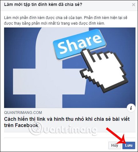 Cách hiện ảnh thumbnail khi chia sẻ bài viết trên Facebook