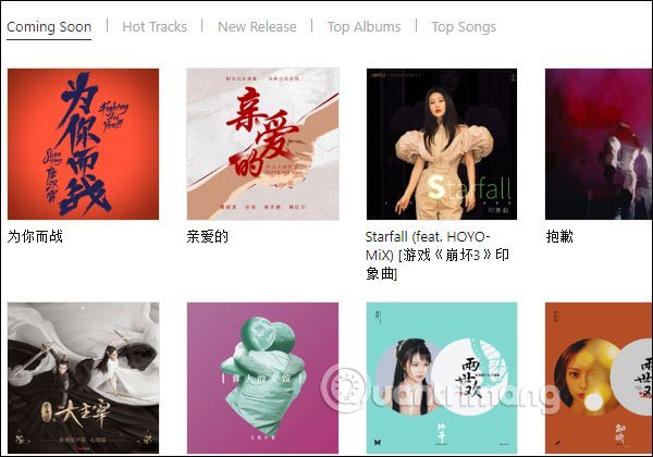 Giao&nbsp;diện&nbsp;tìm&nbsp;nhạc&nbsp;