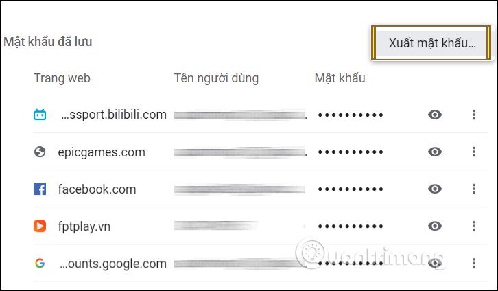 Xuất&nbsp;mật&nbsp;khẩu