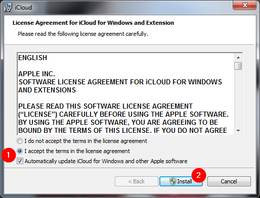 Cài đặt và sử dụng iCloud trên Windows như thế nào? 5 Đồng ý với các điều khoản