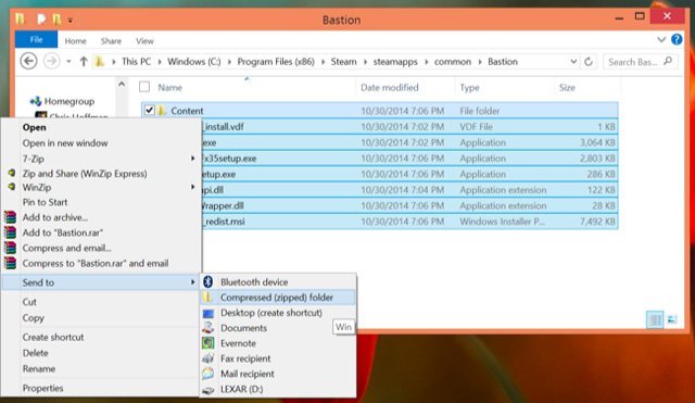 Chọn Compressed (zipped) folder
